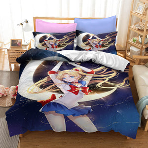 Anime Sailor Moon Bedding Set Quilt Duvet Covers Bed Sheets Sets - EBuycos