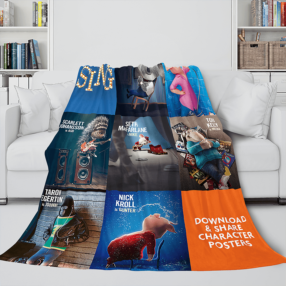 Sing 2 Blanket Flannel Fleece Throw Cosplay Blanket Room Decoration