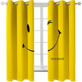 Smile Emoji Curtains Blackout Window Treatments Drapes for Room Decoration