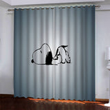 Snoopy Pattern Curtains Blackout Window Drapes