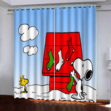 Snoopy Pattern Curtains Blackout Window Drapes