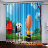 Snoopy Pattern Curtains Blackout Window Drapes