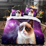 Space Cat Astronaut Cat In Space Bedding Set Duvet Covers Bedding Sets - EBuycos