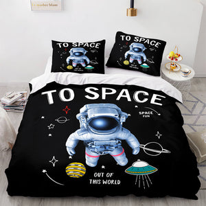 Spaceman Cosplay Bedding Set Duvet Cover Comforter Bed Sheets - EBuycos