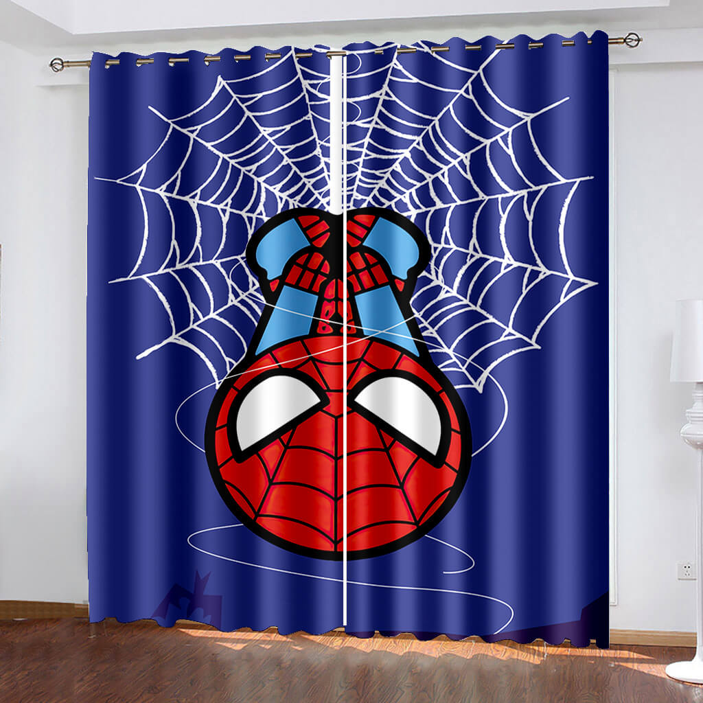 Spider Man Curtains Cosplay Blackout Window Treatments Drapes Room Decor
