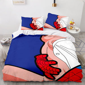 Spiderman Cosplay 3 Piece Comforter Bedding Set Duvet Cover Bed Sheets - EBuycos