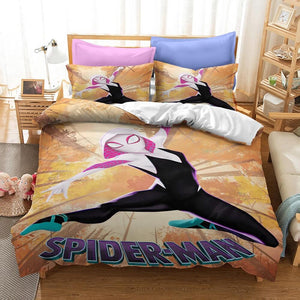 Spiderman Gwen Spider Bedding Set Duvet Covers Comforter Bed Sheets - EBuycos
