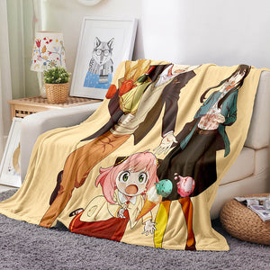 Spy x Family Flannel Fleece Blanket Throw Blanket for Room Decoration