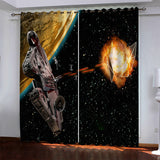 Star Wars Pattern Curtains Blackout Window Drapes