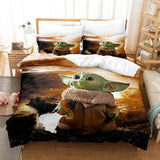 Star Wars Yoda Baby Cosplay Bedding Set Duvet Cover Bed Sheets Sets - EBuycos