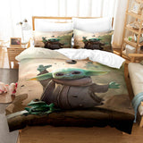 Star Wars Yoda Baby Cosplay Bedding Set Duvet Cover Comforter Bed Sheets - EBuycos