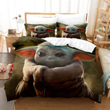 Star Wars Yoda Baby Cosplay Bedding Set Duvet Cover Comforter Bed Sheets - EBuycos