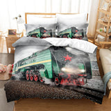 Steam Engine Train Vintage Locomotive Bedding Set Duvet Cover Sheets - EBuycos