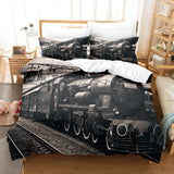 Steam Engine Train Vintage Locomotive Bedding Set Duvet Covers Pillowcases - EBuycos
