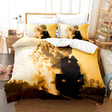 Steam Engine Vintage Locomotive Bedding Set Duvet Covers Bed Sheet Sets - EBuycos