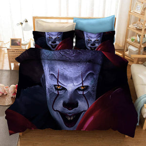Stephen King's It Pennywise Cosplay Bedding Set Duvet Cover Bed Sheets - EBuycos