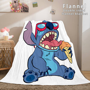 Stitch Blanket Flannel Throw Cosplay Blanket Comforter Sets for Bed - EBuycos