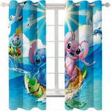 Stitch Curtains Cosplay Blackout Window Treatments Drapes for Room Decor