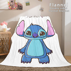 Stitch Flannel Blanket Warm Cozy Bed Blankets Soft Throw Blanket - EBuycos