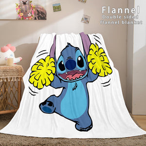 Stitch Flannel Blanket Warm Cozy Bed Blankets Soft Throw Blanket - EBuycos