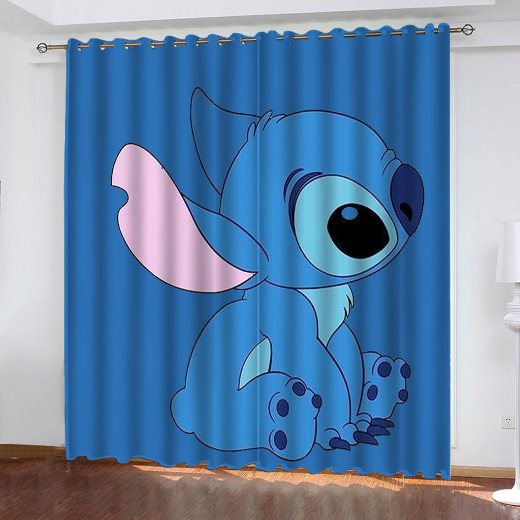Stitch Pattern Curtains Blackout Window Drapes Decoration