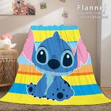 Stitch and Angel Flannel Blanket Cozy Bed Blankets Soft Throw Blanket - EBuycos