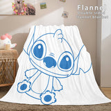 Stitch and Angel Flannel Blanket Cozy Bed Blankets Soft Throw Blanket - EBuycos