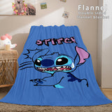 Stitch and Angel Flannel Blanket Cozy Bed Blankets Soft Throw Blanket - EBuycos