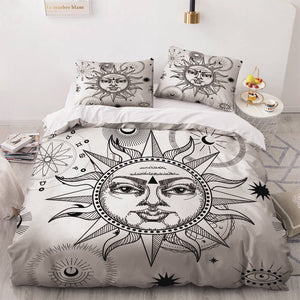 Sun Face Moon and Sun Bedding Sets Quilt Cover Without Filler