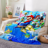 Super Mario Blanket Flannel Throw Room Decoration