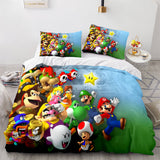 Super Mario Cosplay Bedding Set Full Duvet Cover Comforter Bed Sheets - EBuycos