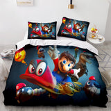 Super Mario Cosplay Bedding Set Full Duvet Cover Comforter Bed Sheets - EBuycos