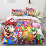 Super Mario Cosplay Bedding Set Full Duvet Cover Comforter Bed Sheets - EBuycos