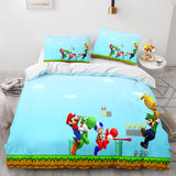 Super Mario Cosplay Bedding Set Full Duvet Cover Comforter Bed Sheets - EBuycos