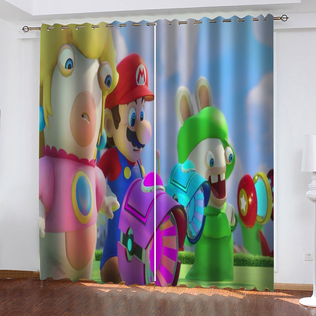 Super Mario Curtains Blackout Window Treatments Drapes for Room Decor