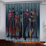 Superhero Batman Pattern Curtains Blackout Window Drapes