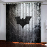 Superhero Batman Pattern Curtains Blackout Window Drapes