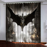 Superhero Batman Pattern Curtains Blackout Window Drapes