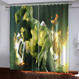 Superhero Hulk Pattern Curtains Blackout Window Drapes