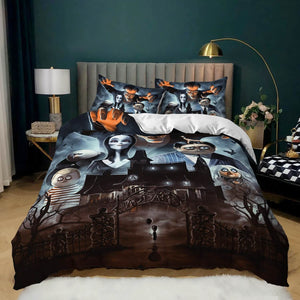 The Addams Family Cosplay Bedding Set Comforter Duvet Cover Bed Sheets - EBuycos