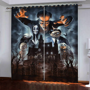 The Addams Family Pattern Curtains Blackout Window Drapes