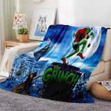 The Grinch Blanket Pattern Flannel Throw Room Decoration