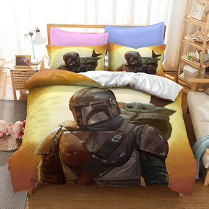 The Mandalorian Yoda Baby Cosplay Bedding Duvet Covers Bed Sheets Sets - EBuycos
