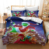 The Santa Grinch Christmas Cosplay Bedding Set Duvet Cover Bed Sheets - EBuycos
