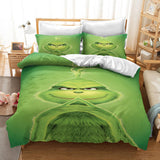 The Santa Grinch Christmas Cosplay Bedding Set Duvet Cover Bed Sheets - EBuycos