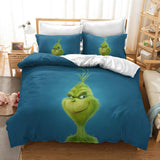 The Santa Grinch Christmas Cosplay Bedding Set Duvet Cover Bed Sheets - EBuycos