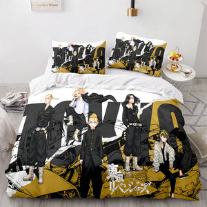 Tokyo Revengers Cosplay 3-Piece Bedding Sets Duvet Covers Bed Sheets - EBuycos