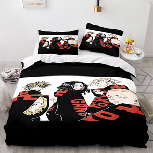 Tokyo Revengers Cosplay 3 Piece Bedding Set Duvet Cover Bed Sheets - EBuycos