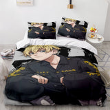 Tokyo Revengers Cosplay 3 Piece Bedding Set Duvet Cover Bed Sheets - EBuycos