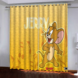 Tom and Jerry Curtains Pattern Blackout Window Drapes